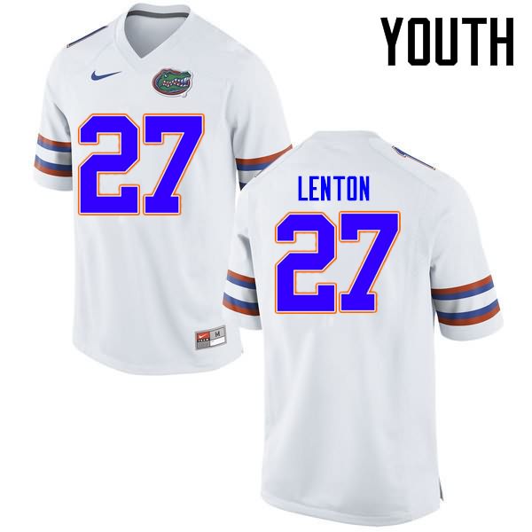 Youth NCAA Florida Gators Quincy Lenton #27 Stitched Authentic Nike White College Football Jersey HUY4565EL